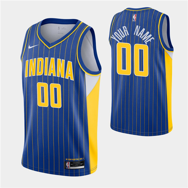 Men's Indiana Pacers Active Players Custom NBA Royal City Swingman 2020-21 Stitched Jersey